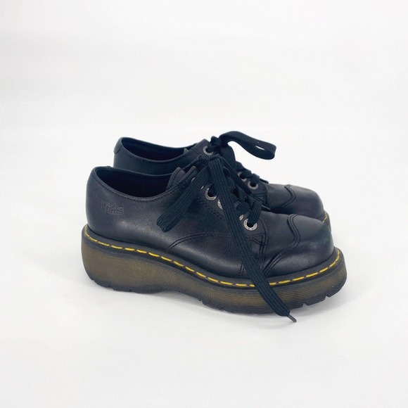 Dr. Martens Vintage Chunky Lace Up Black Platform Shoes Womens 6 1990s 90s Y2k - Picture 2 of 6